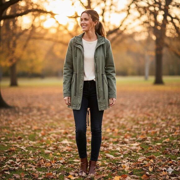 Anthropologie Marrakech Olive Utility Jacket Full Zip Snap Pockets Size S - Picture 4 of 11